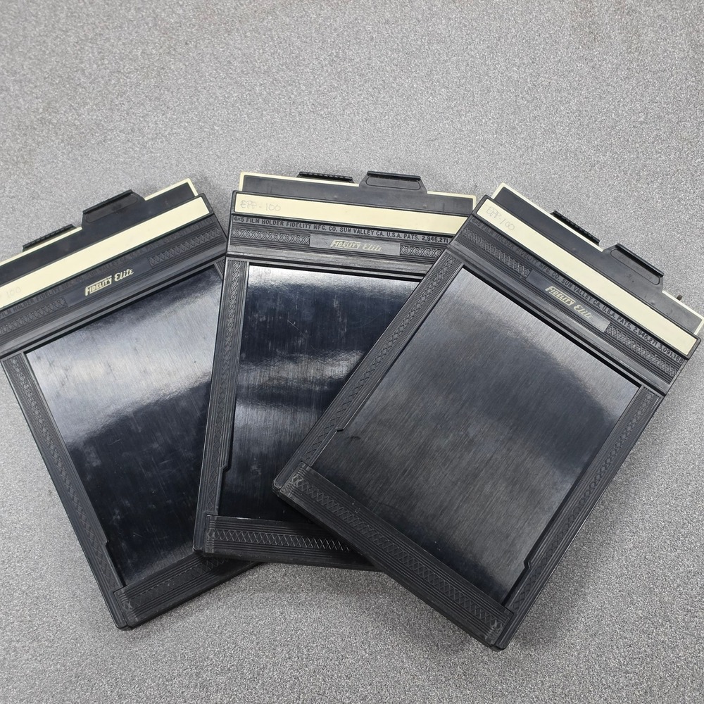 Fidelity Elite Film Holder 4x5 Set of 3 Black Good Large Format Photography